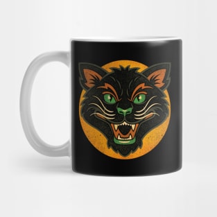 Vintage halloween cat Mug